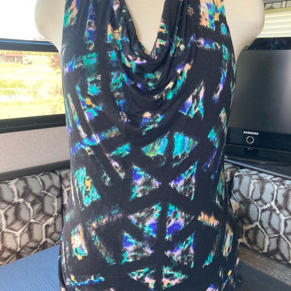 Mossimo Turquoise Cowl Drape Sleeveless Top Tank, Large, EUC, Rayon